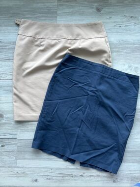 Bundle of 2 cotton pencil skirt Beige and Navy cotton Pencil Skirt Set